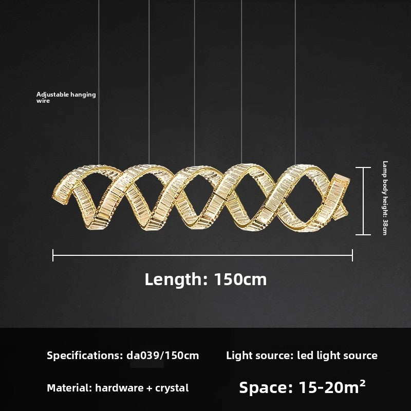 Spiral Crystal LED Chandelier Modern Luxury Design