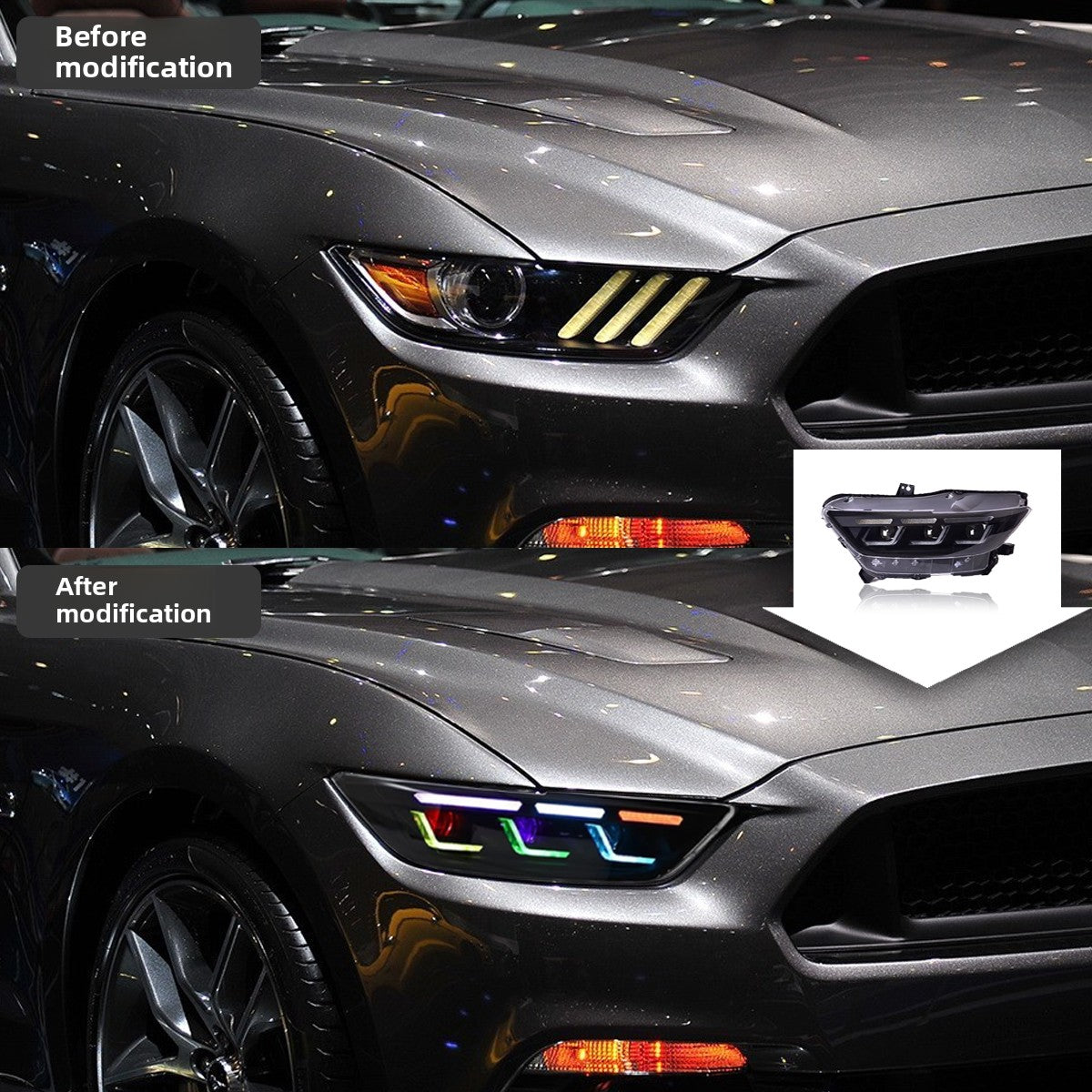 RGB Multicolor LED Lens Daytime Running Lights 2