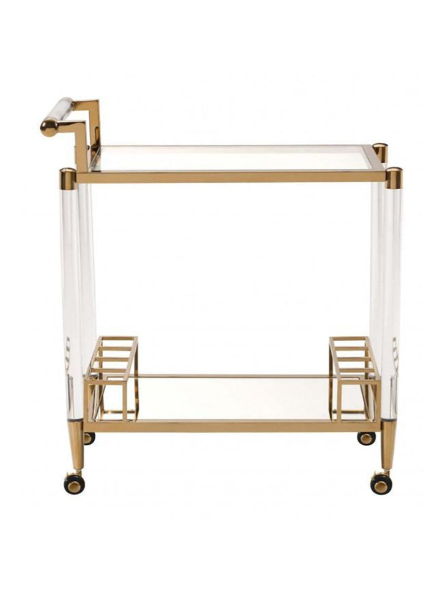 Stainless Steel Acrylic Mobile Serving Cart