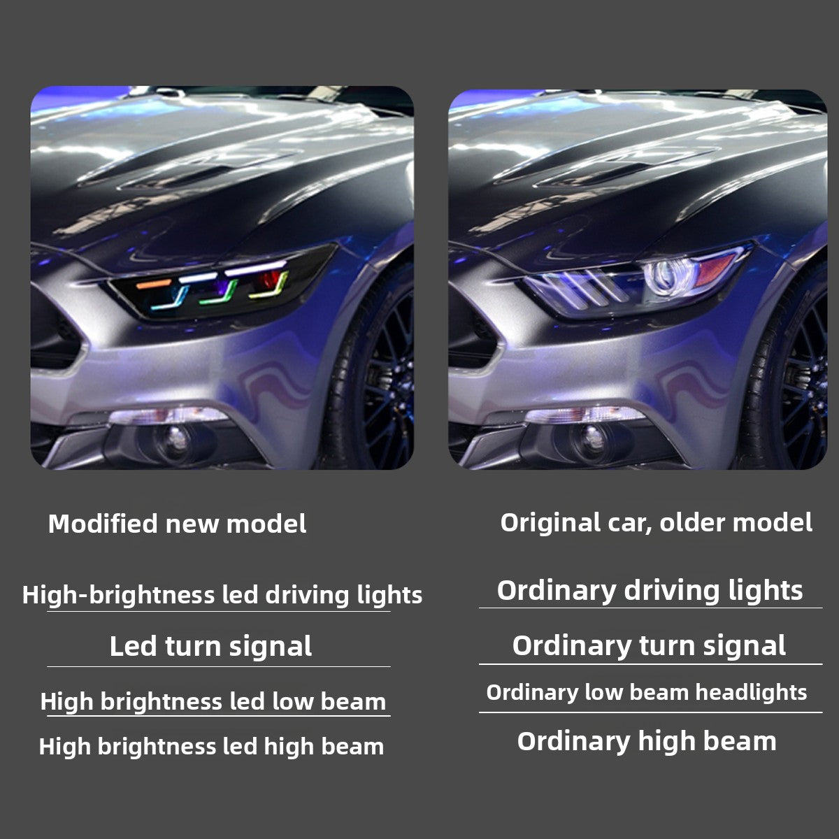 RGB Multicolor LED Lens Daytime Running Lights 3