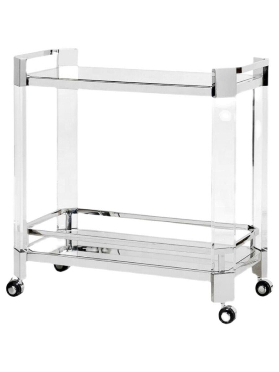 Stainless Steel Acrylic Mobile Serving Cart 3