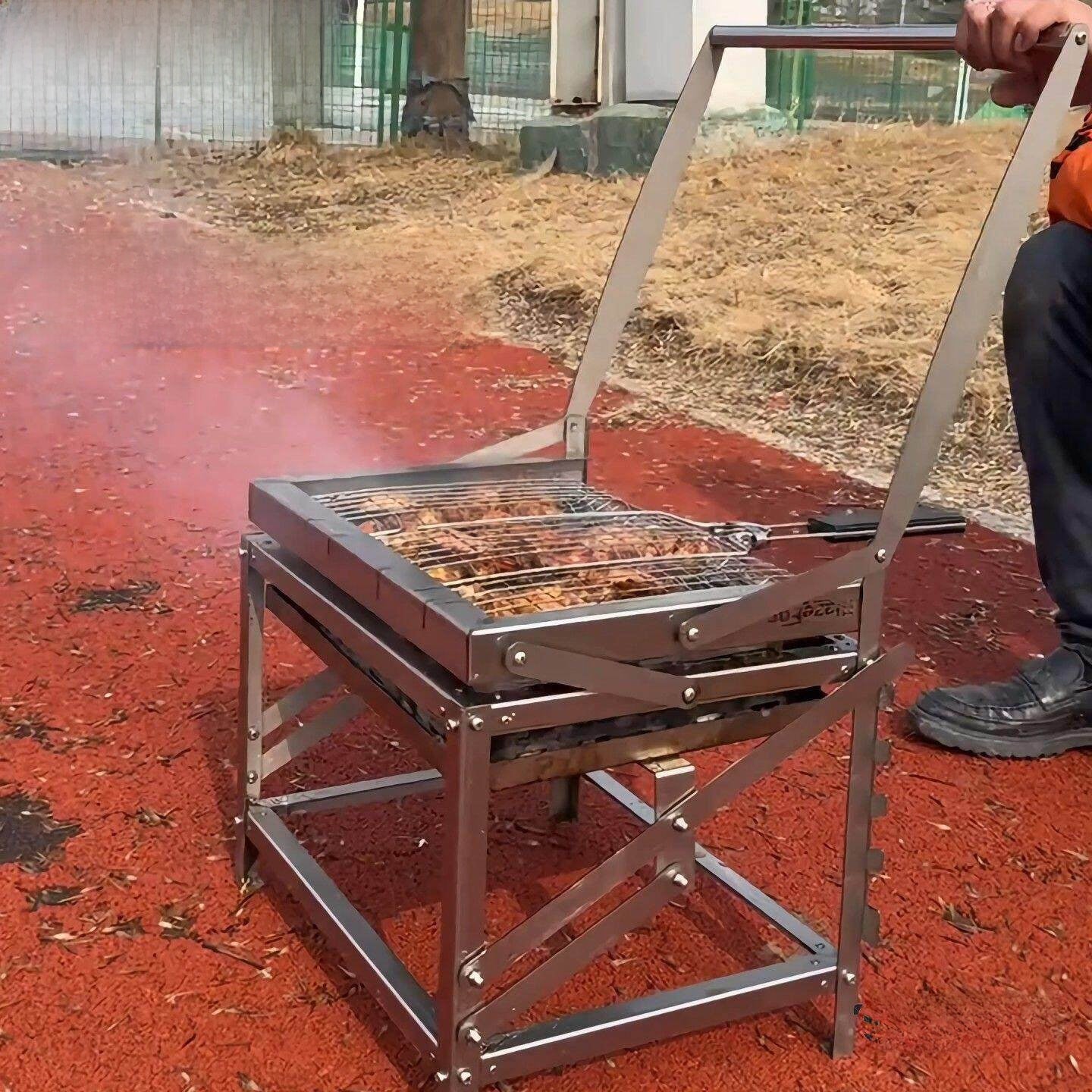 Stainless Steel Foldable Rotatable Barbecue Grill 3
