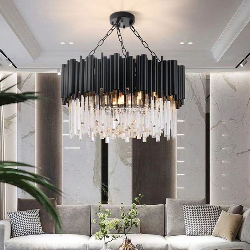 Black Crystal Living Room Chandelier 1