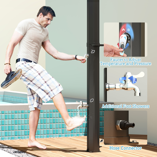 Solar heated shower