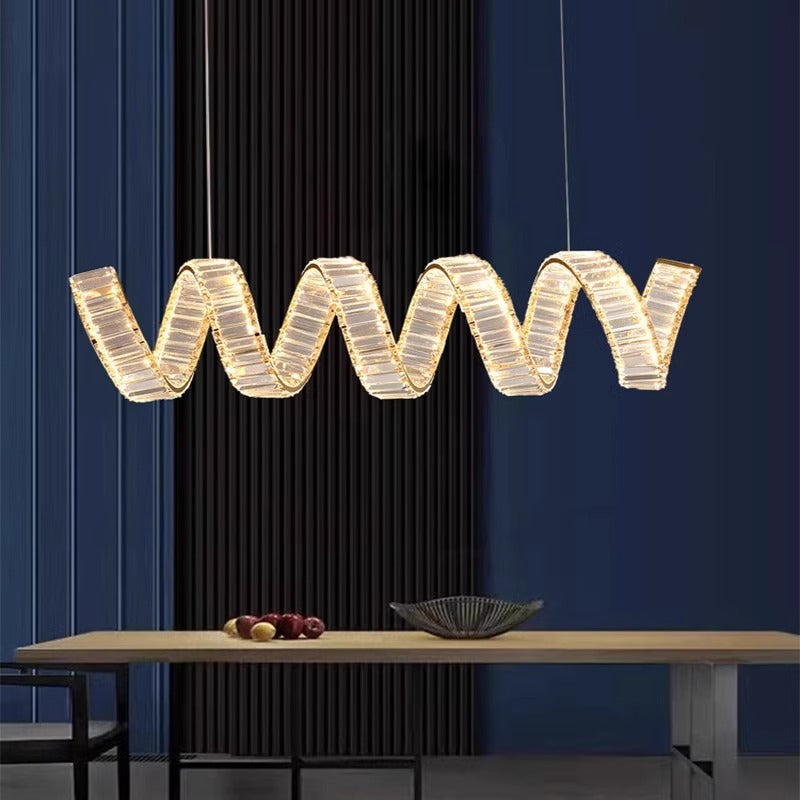 Spiral Crystal LED Chandelier Modern Luxury Design