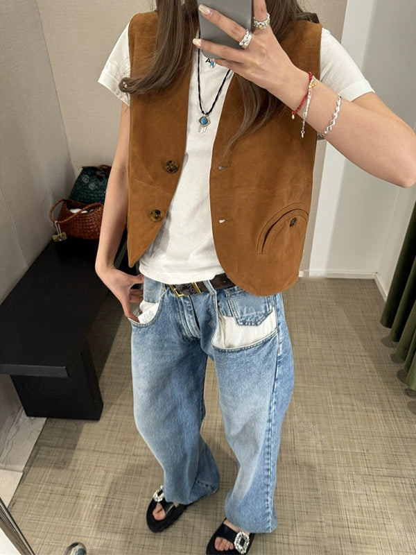 Sheepskin horn-button jacket