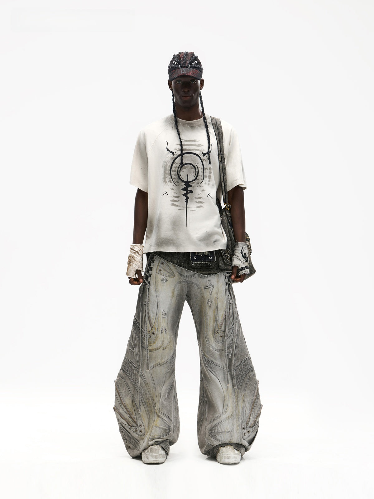 Flared patchwork jeans 3