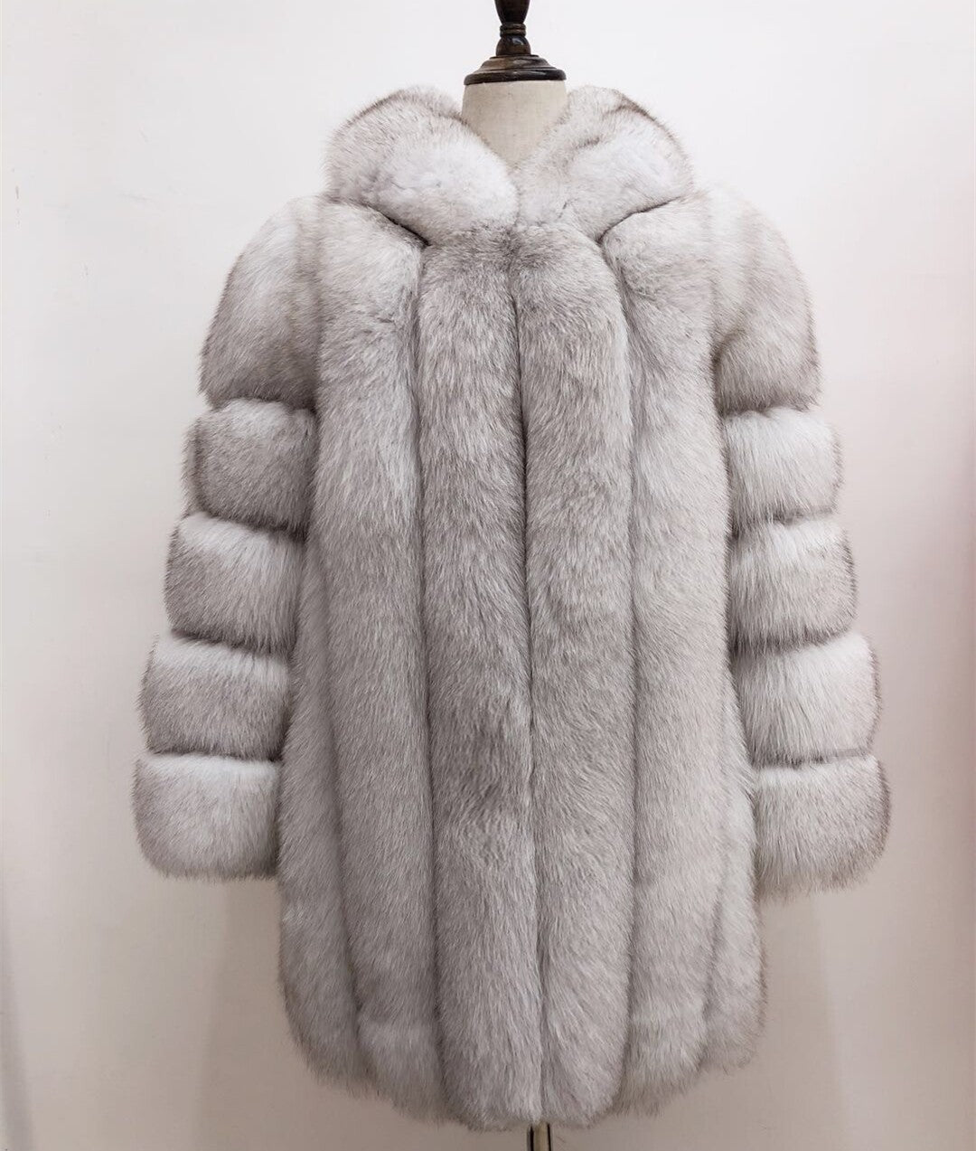 Women's Hooded Fox Fur Coat Winter Fashion
