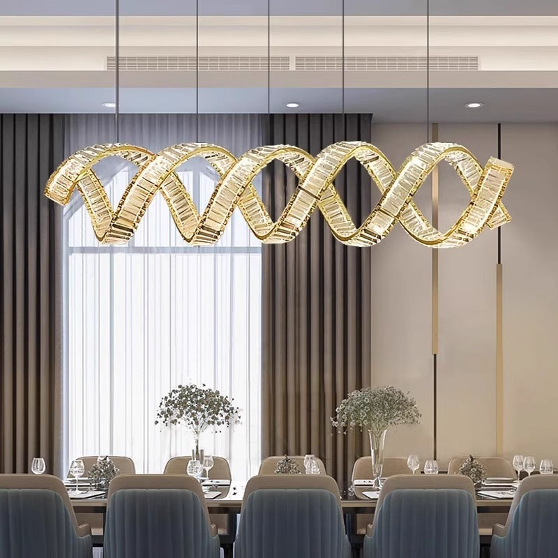 Spiral Crystal LED Chandelier Modern Luxury Design