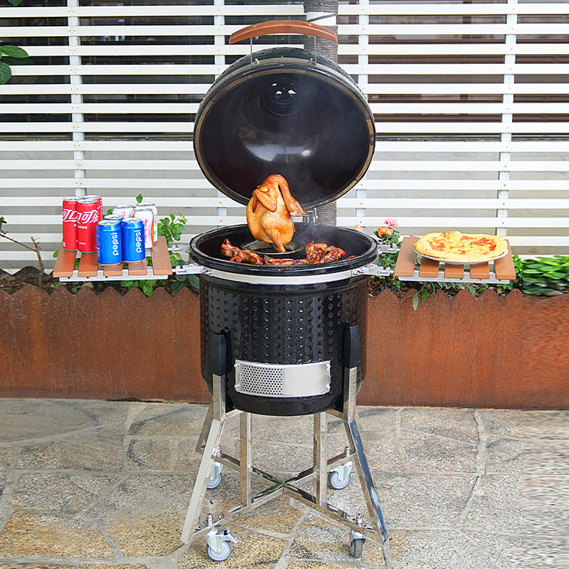 Stainless Steel Ceramic Kamado Grill Smoker