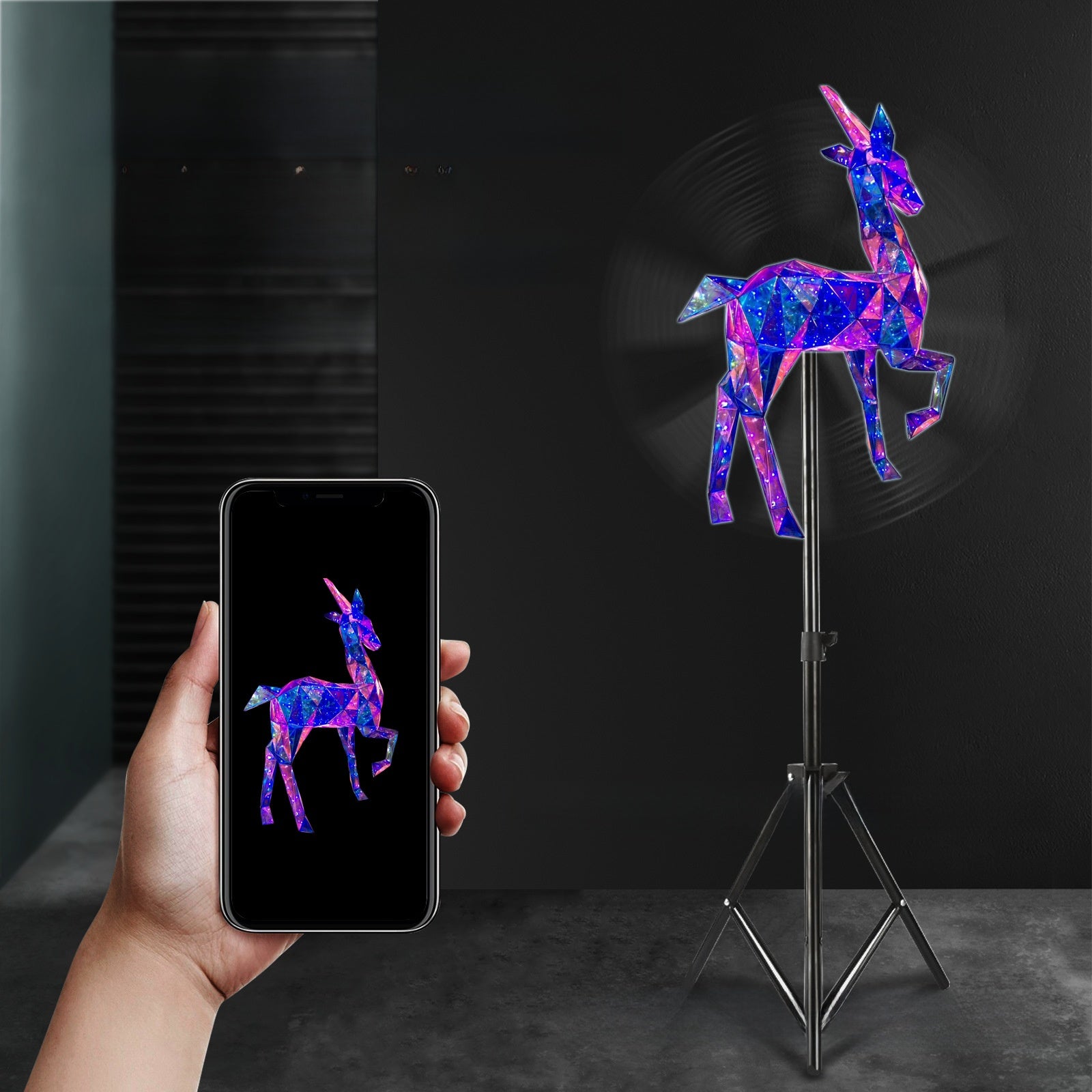 Naked-Eye 3D Holographic Fan Projector with Smart Control 4