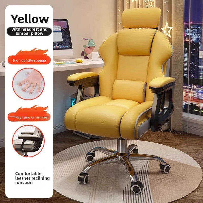 Gaming Chair for Living Room - Ergonomic Office Chair with Footrest, High Back Metal Armchair for Adults
