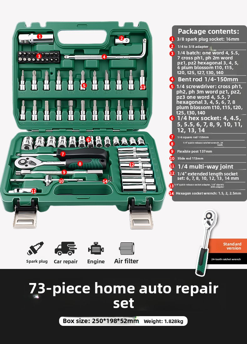 Ratchet Wrench Socket Set Automotive Repair Tools