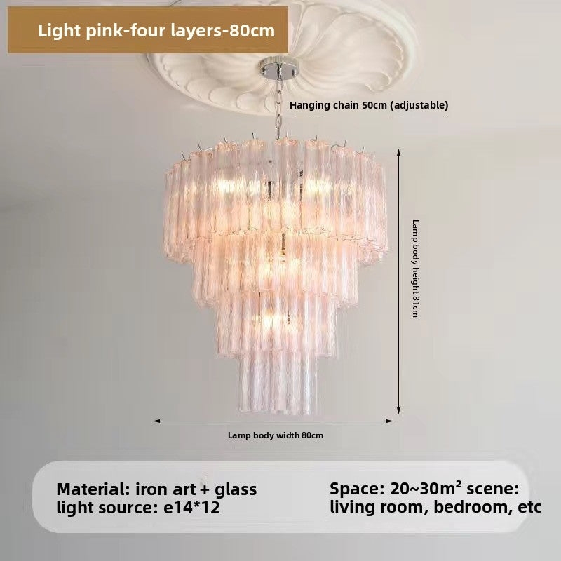 French Style Modern Chandelier with Glass Shade
