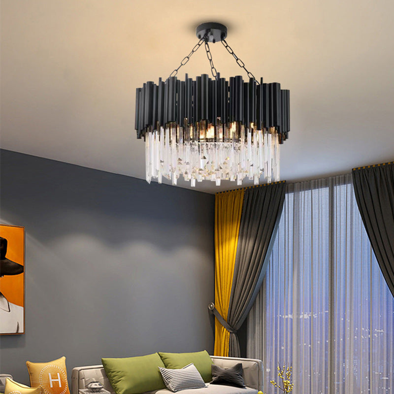 Black Crystal Living Room Chandelier 3
