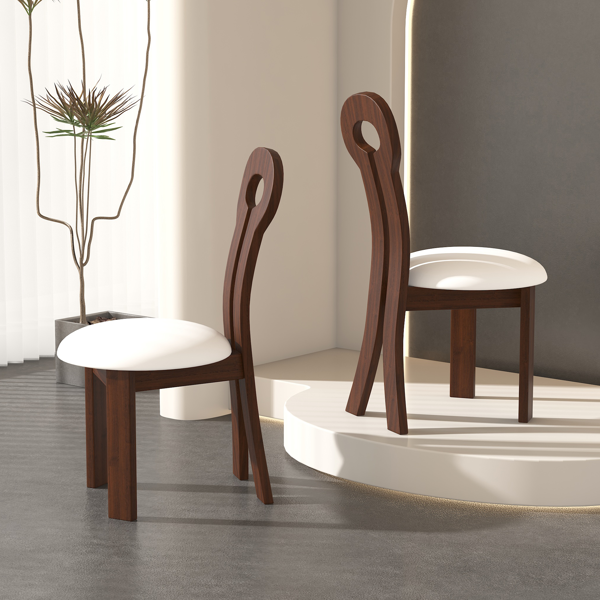 Leather and solid wood dining chairs 1