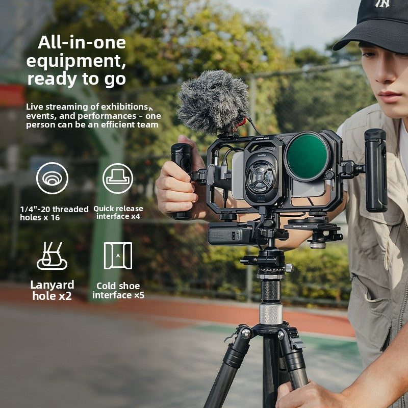 Professional Smartphone Video Cage Kit with Cooling and Handles 1