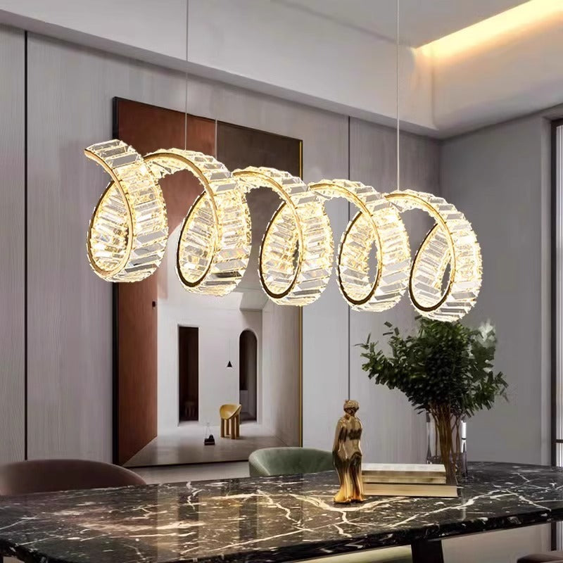 Spiral Crystal LED Chandelier Modern Luxury Design