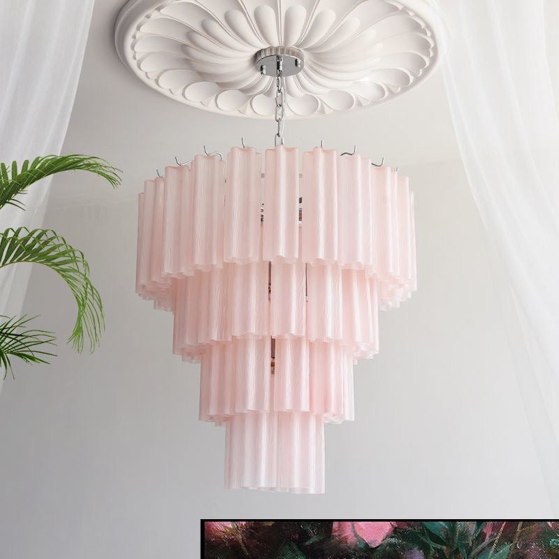 French Style Modern Chandelier with Glass Shade 2