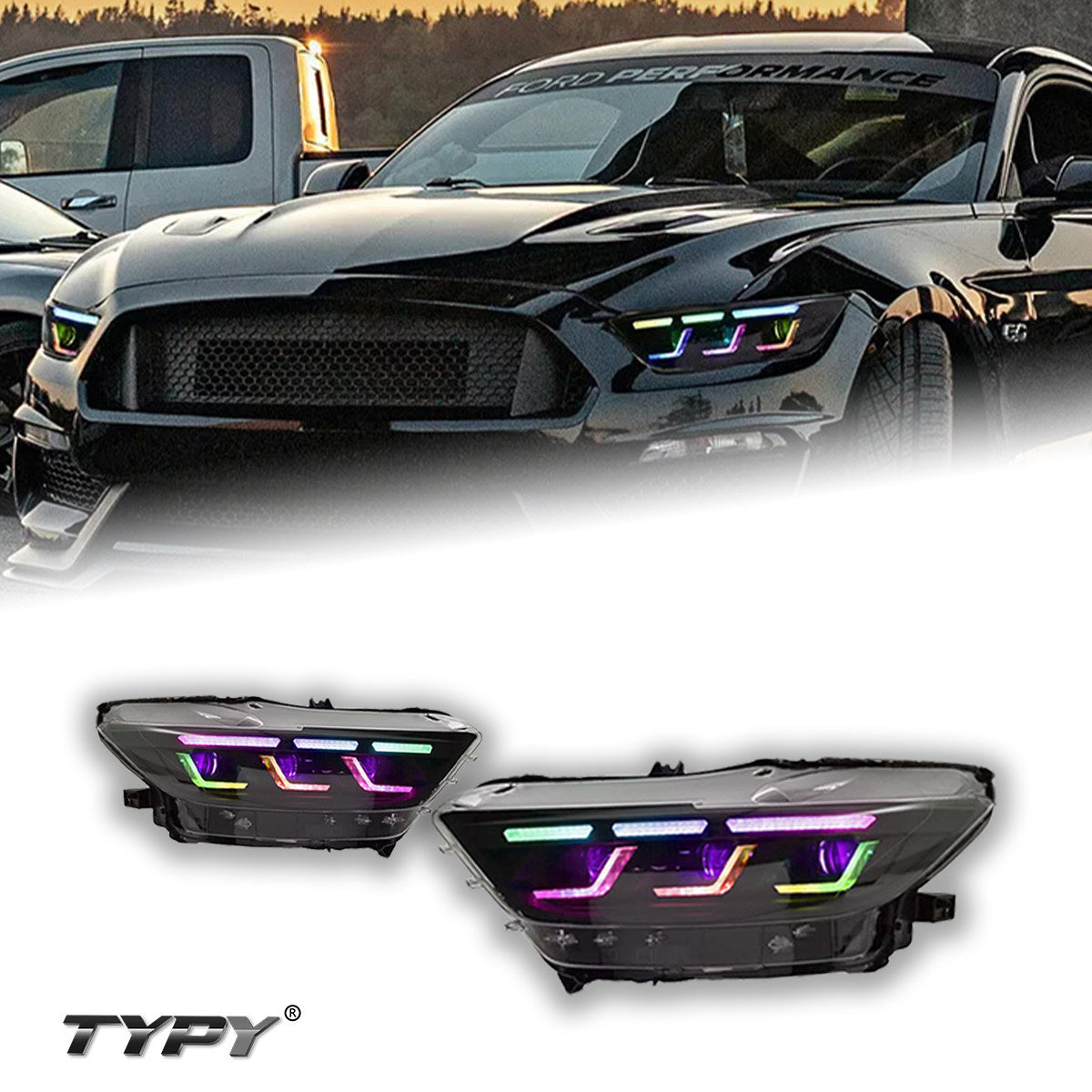 RGB Multicolor LED Lens Daytime Running Lights 1
