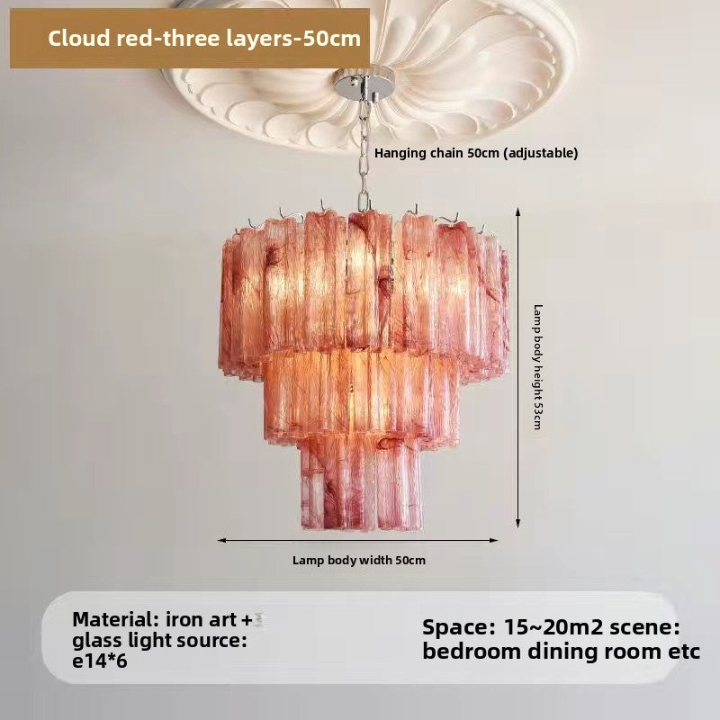 French Style Modern Chandelier with Glass Shade