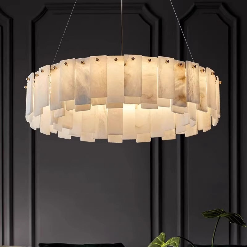 Modern Copper Marble Chandelier with LED Lighting 3