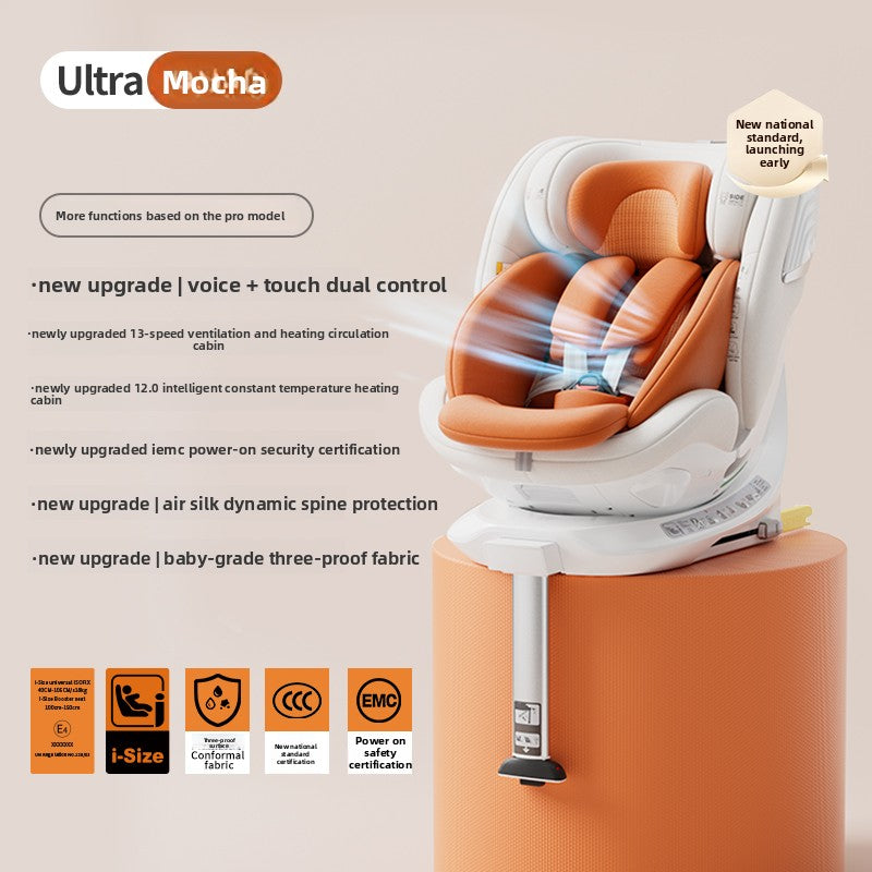 Smart Ventilation Heating Child Car Safety Seat 4