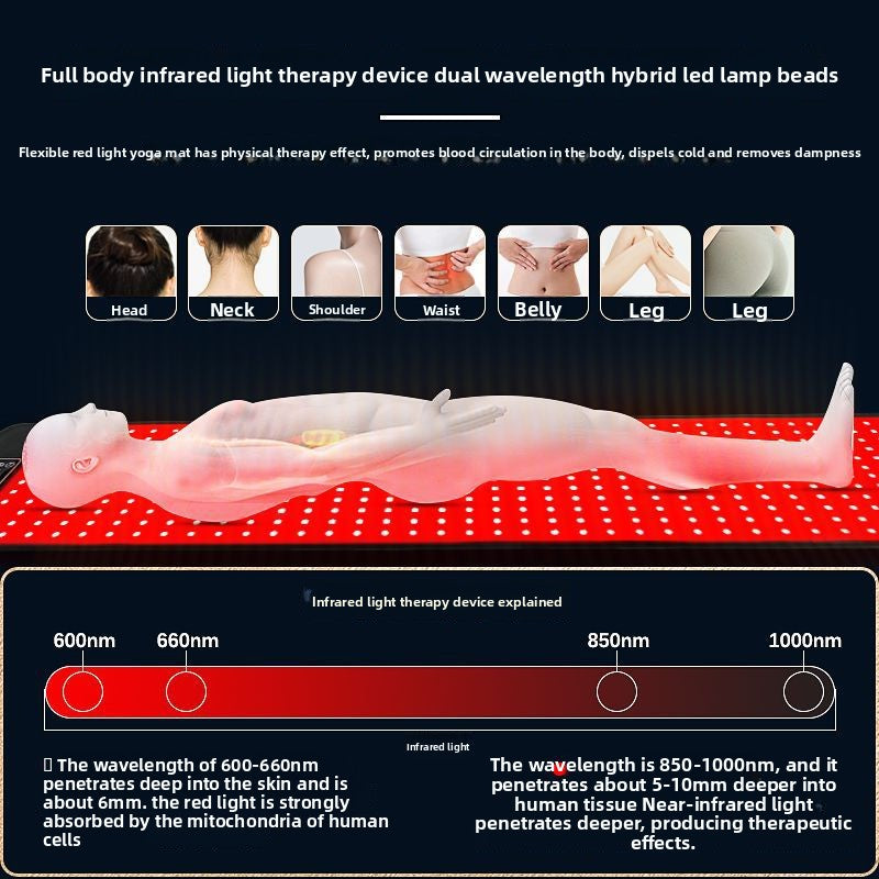 Phototherapy Heating Mat with Red Light and Vibration Massage