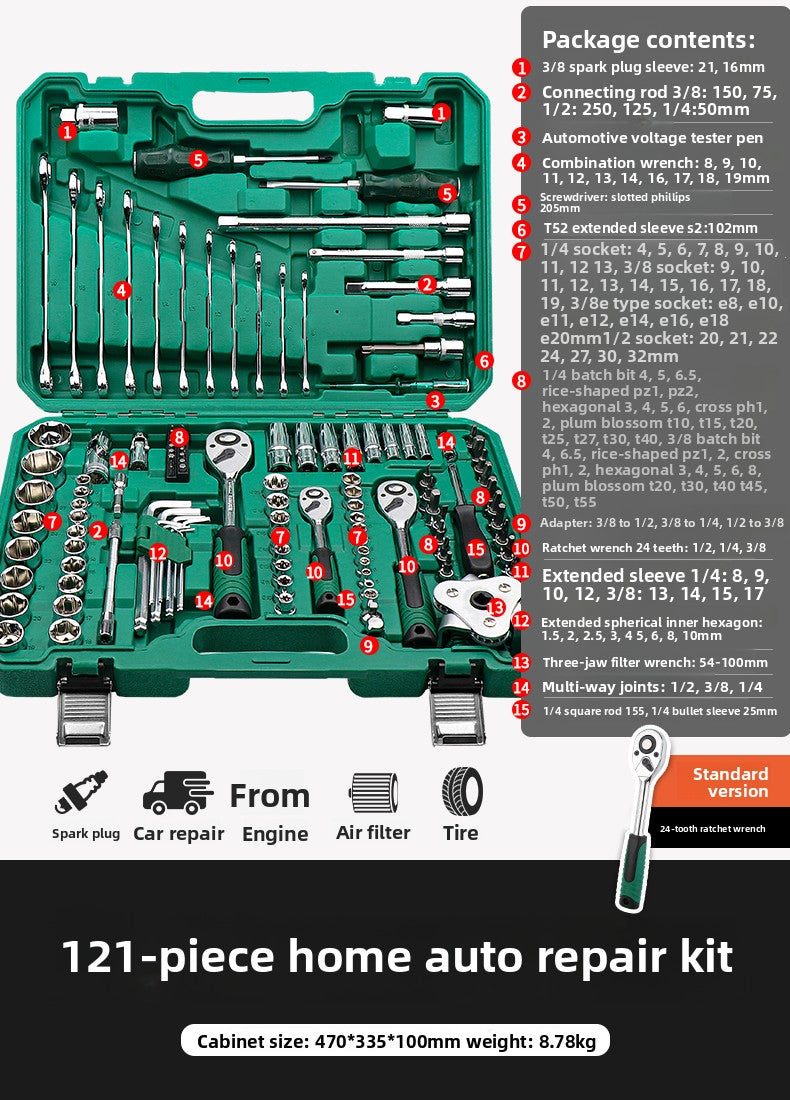 Ratchet Wrench Socket Set Automotive Repair Tools