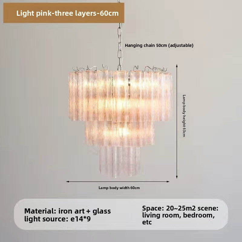 French Style Modern Chandelier with Glass Shade
