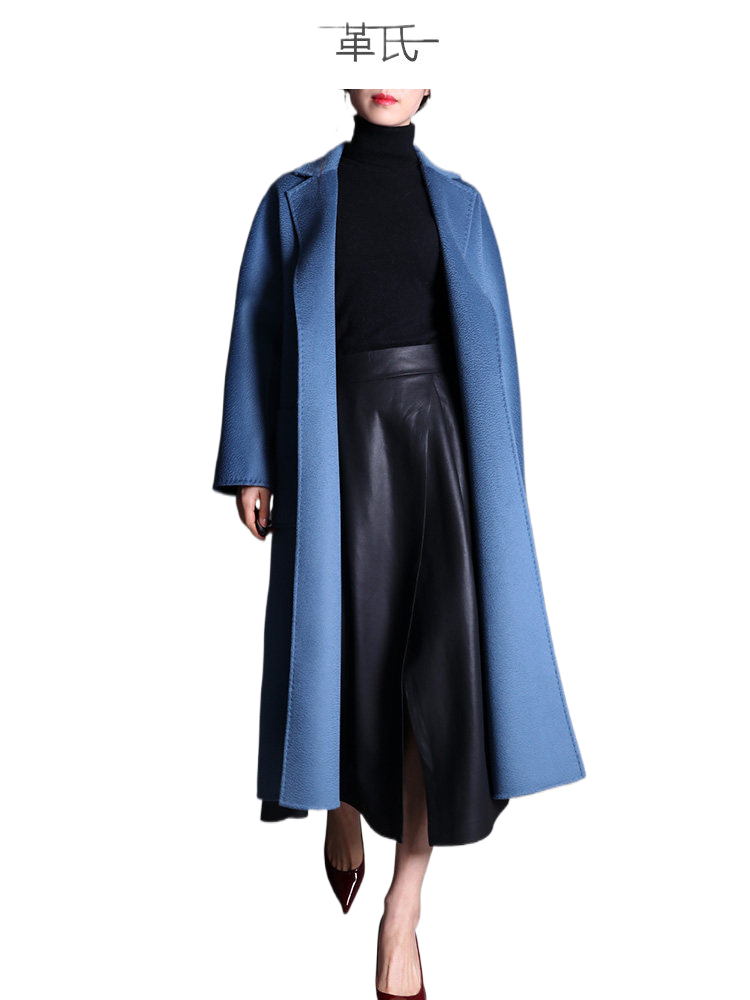 Matte Lamb Leather Skirt with Front Slit
