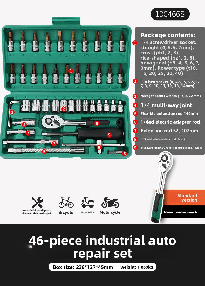 Ratchet Wrench Socket Set Automotive Repair Tools