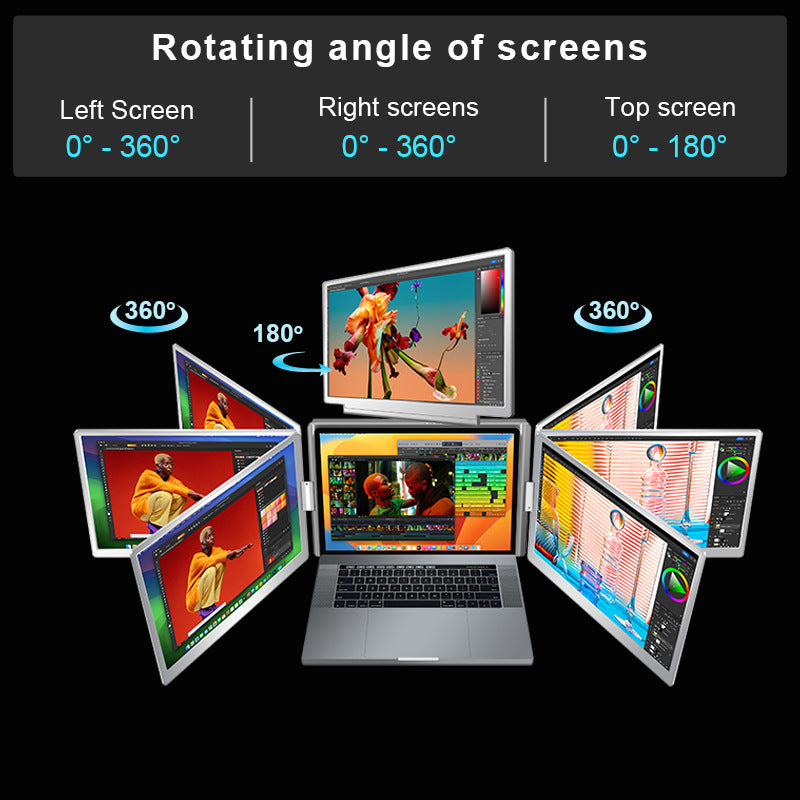 Triple Monitor Extender for Laptops, FHD 1080P IPS, USB-TypeC 3