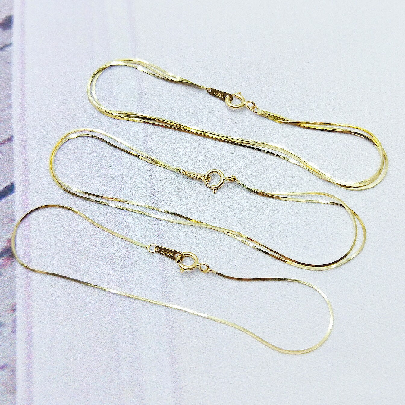 14K Gold Snake Bone Chain Bracelet 2