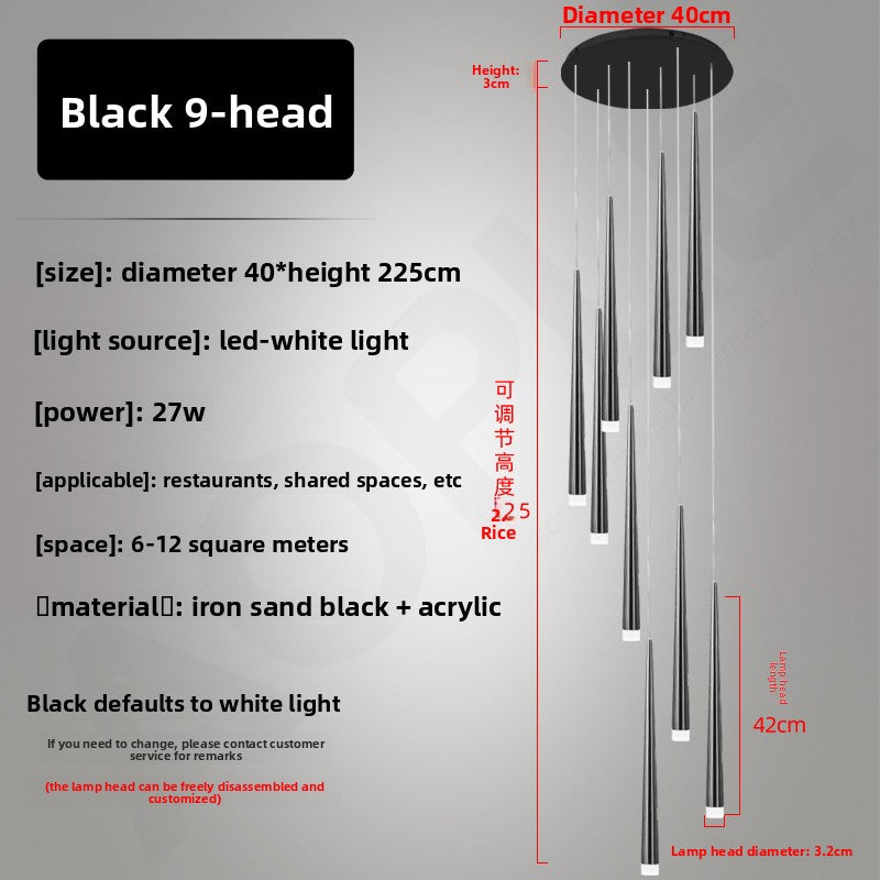 Modern Iron LED Chandelier for Living Room and Staircase