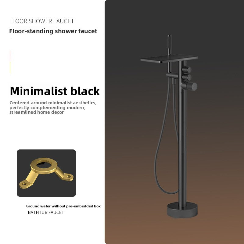 Wall-Mounted Bathtub Faucet with Hot and Cold Shower Head, Minimalist Design for Hotels, Homes, and Guesthouses
