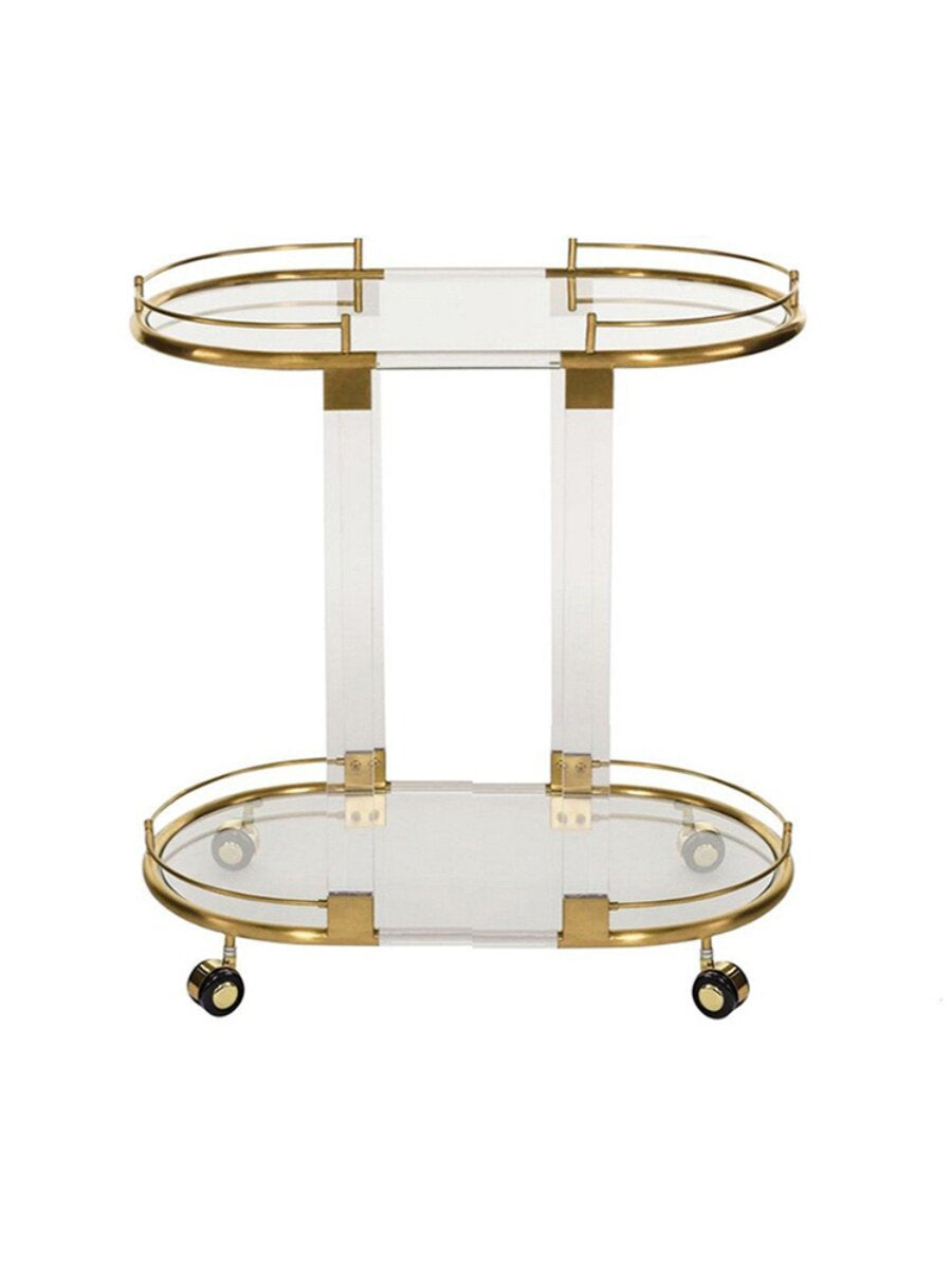 Stainless Steel Acrylic Mobile Serving Cart