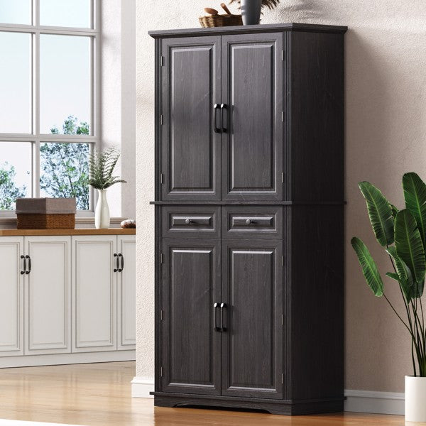 Farmhouse-style embossed textured storage cabinet 1