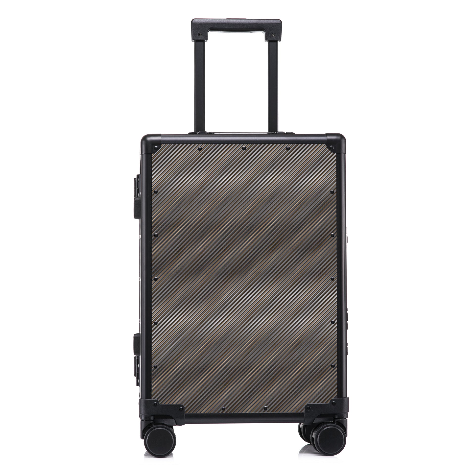 Carbon Fiber Carry On Luggage TSA Lock Spinner Suitcase Zipperless Design, Silent 360° Wheels, Aluminum Frame, Business Travel Bag