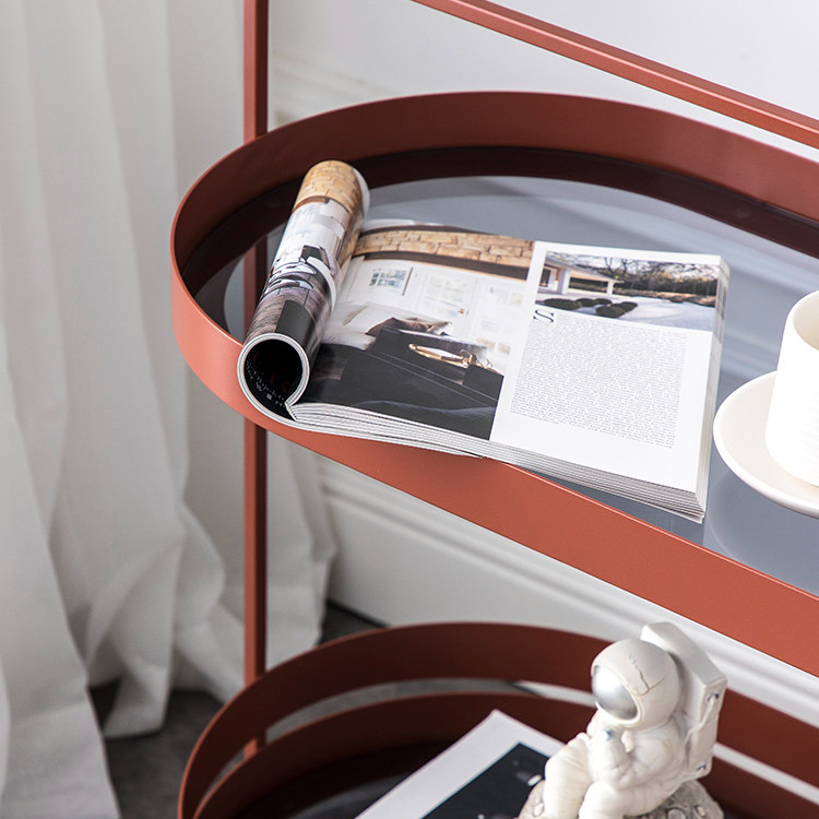 Mobile Bar Cart with Glass Shelves and Wheels 4