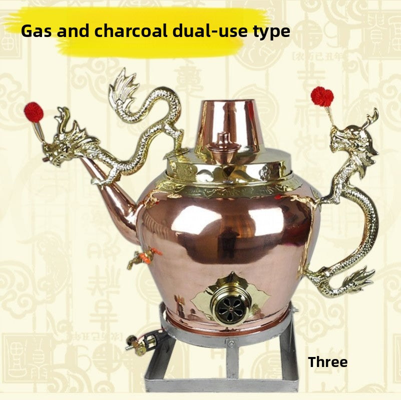 Traditional Dragon Spout Copper Cooking Pot