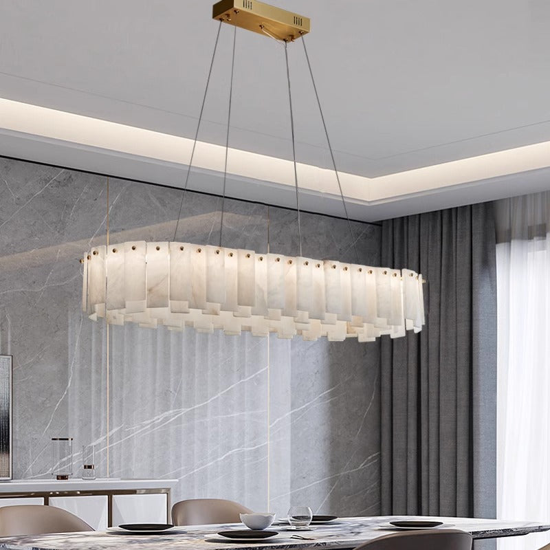 Modern Copper Marble Chandelier with LED Lighting 4