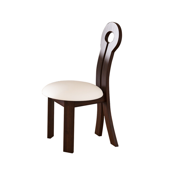 Leather and solid wood dining chairs 3