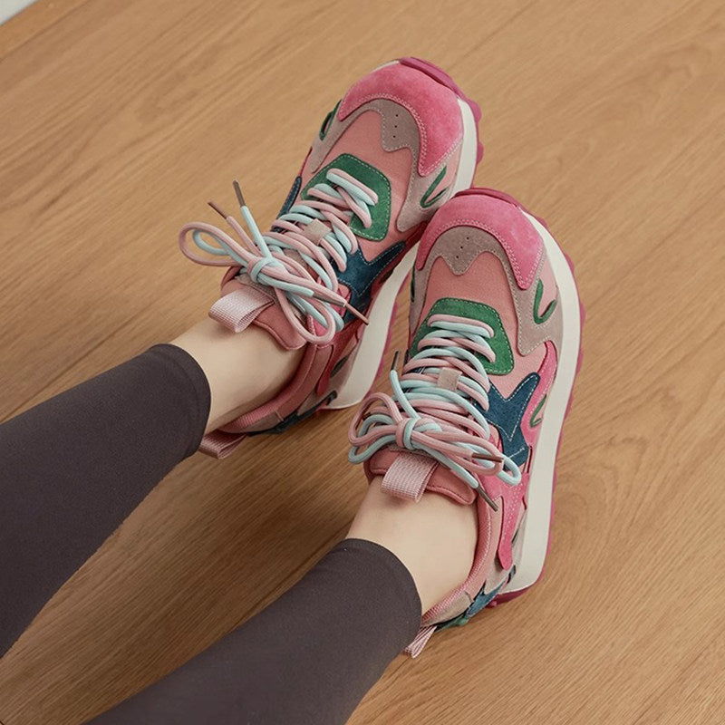 Thick-Soled Women's Sneakers with Soft Comfortable Design