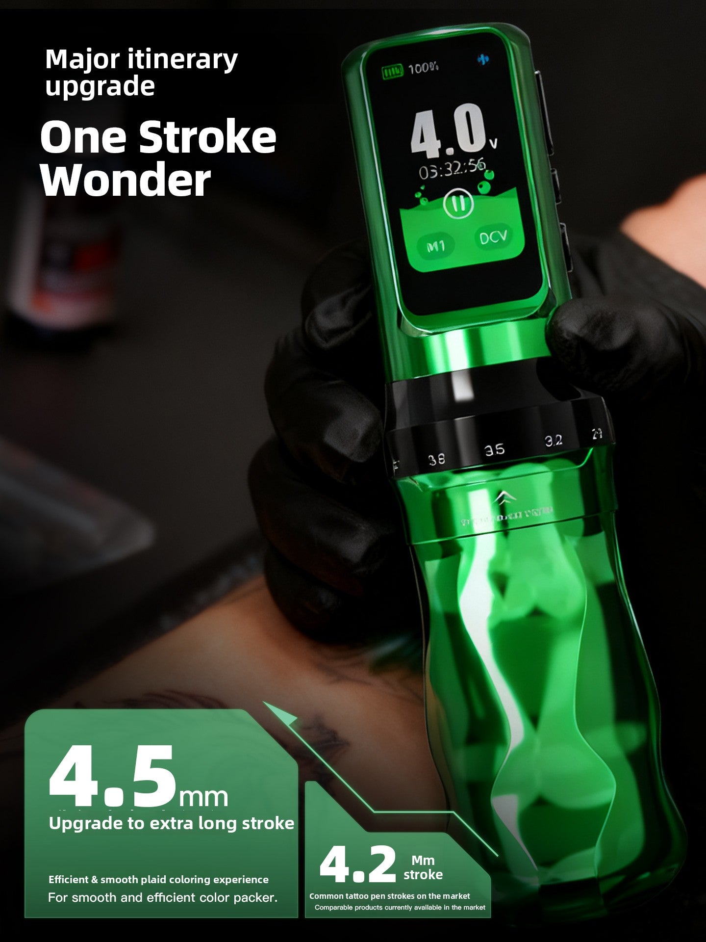 Adjustable Stroke Tattoo Pen Machine with Coreless Motor 2