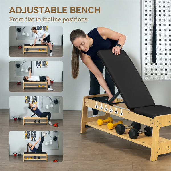 Wooden Adjustable Weight Bench 1