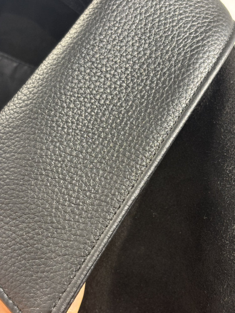 French-style minimalist leather jacket coat