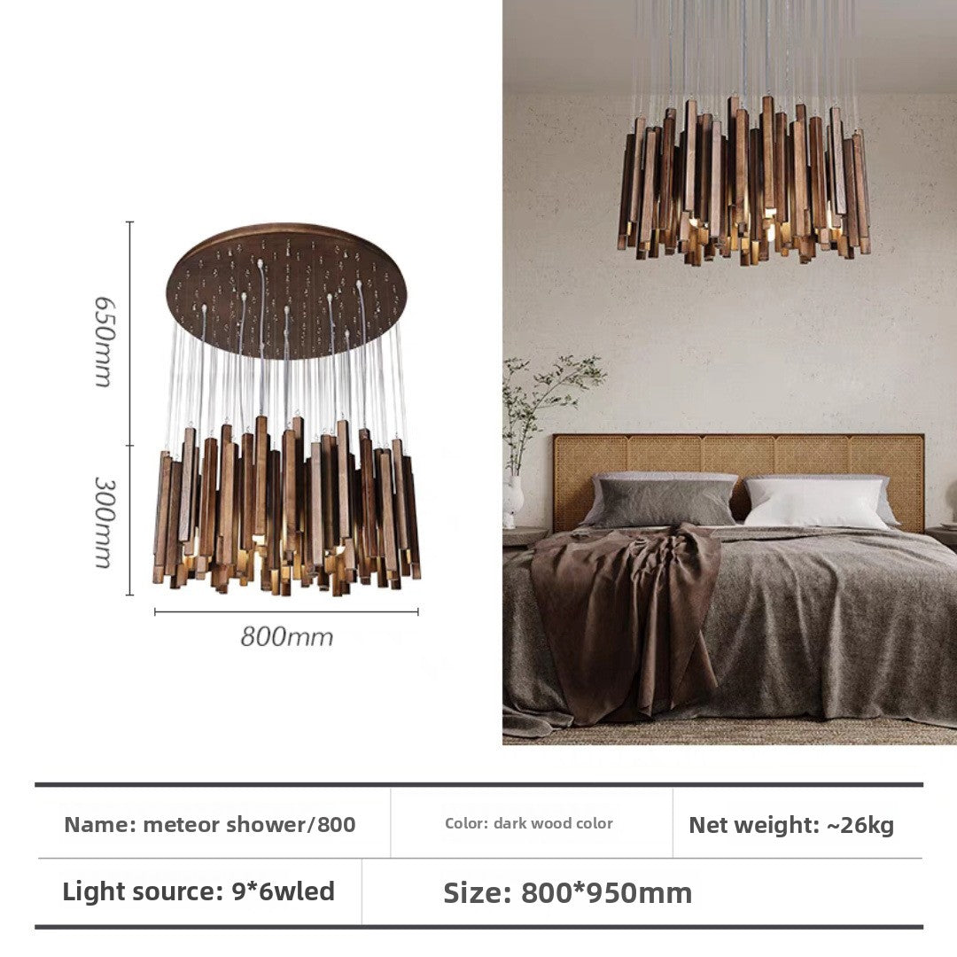 Designer Wood LED Chandelier for Living Room Dining Area