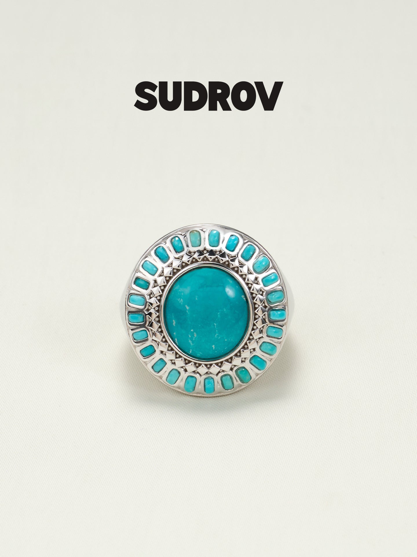 A high-end turquoise ring with a light luxury design sense for women 1