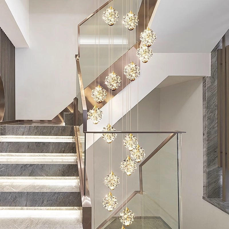 Loft-style high-ceiling living room chandelier 4